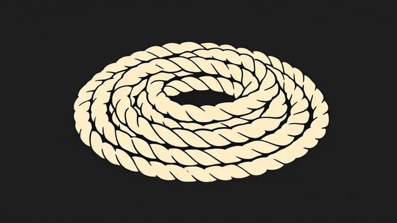 Flat illustration of a coiled recovery rope.