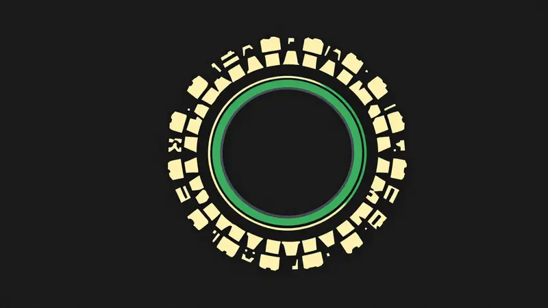 Flat illustration of a single chunky off-road tire, representing trail tire pressure.